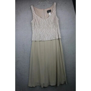 Alex Evenings Sleeveless Sequined Midi Dress-Size 14